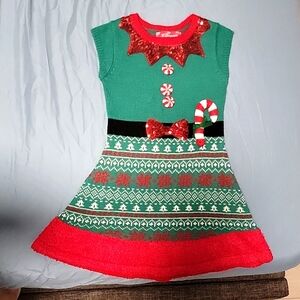Little girls size 7 elf dress Christmas dress elf